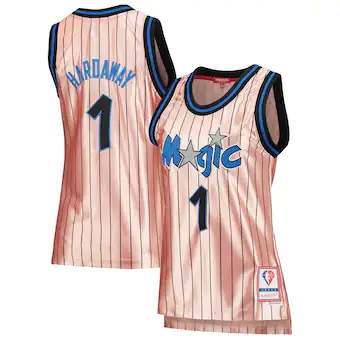 womens mitchell and ness penny hardaway pink orlando magic-354